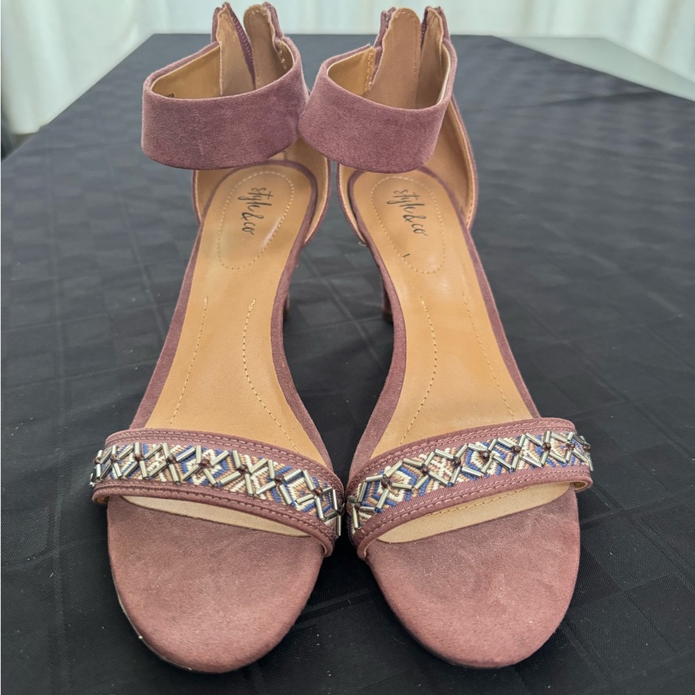 Style & Co. Pink Heels with Embellished Strap